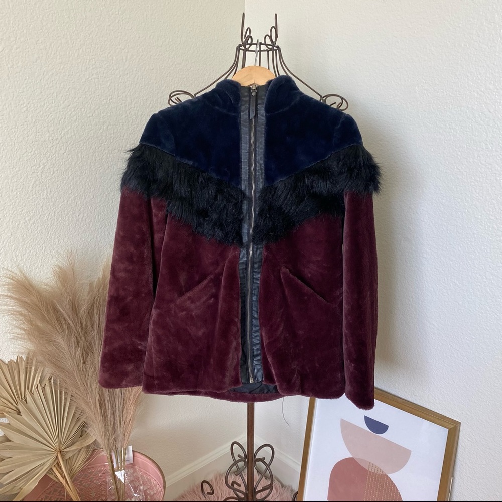 Urban Outfitters Noisy May Stilla Full Zip Hoodie Faux Fur Jacket M